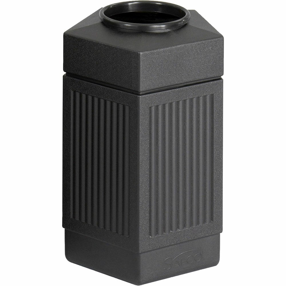 Safco Canmeleon Indoor/Outdoor Pentagon Receptacle, 30 Gallons, Black