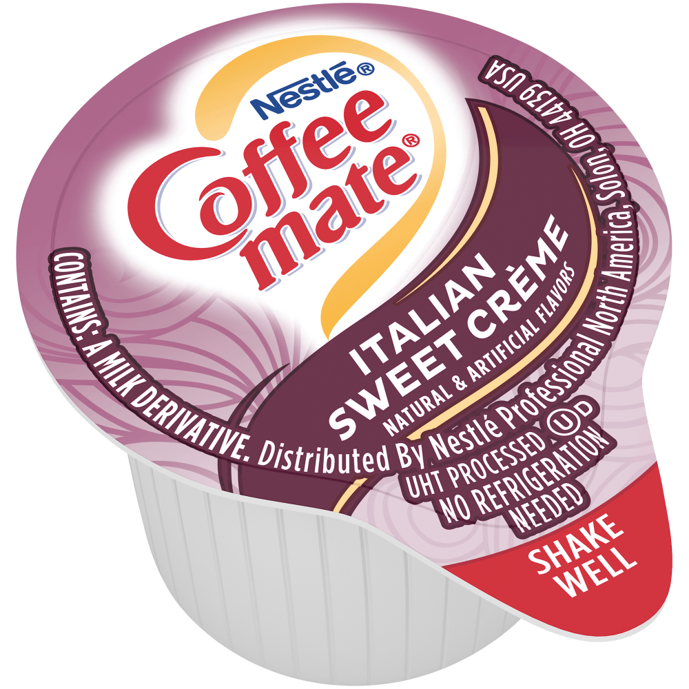 Nestle Coffee-mate Liquid Creamer, Italian Sweet Creme Flavor, 0.375 Oz Single Serve x 50