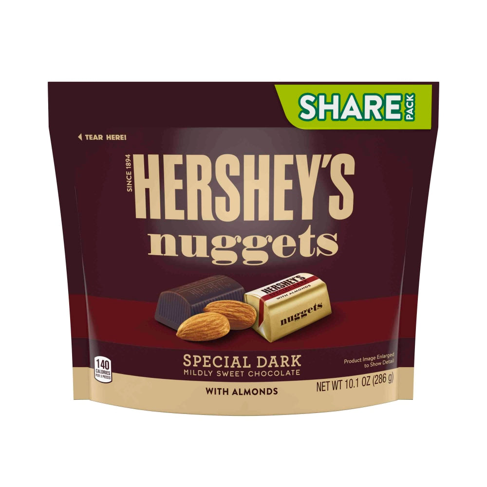 Hersheys Nuggets Special Dark Chocolate With Almonds Candy, 10.1 Oz, Pack Of 3 Bags