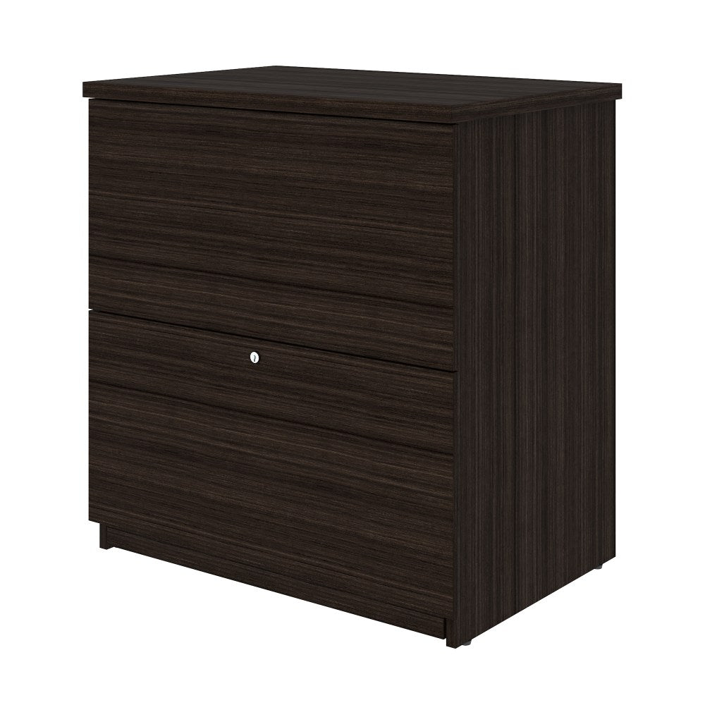 Bestar Universel 28-7/16inW x 19-5/8inD Lateral 2-Drawer File Cabinet, Dark Chocolate