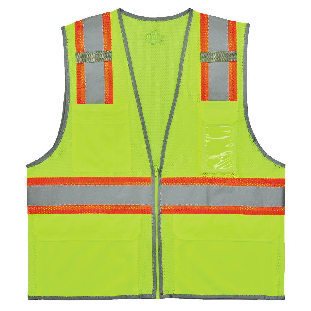 Ergodyne GloWear 2-Tone Mesh Hi-Vis Type-R Class 2 Safety Vest, Large, Lime