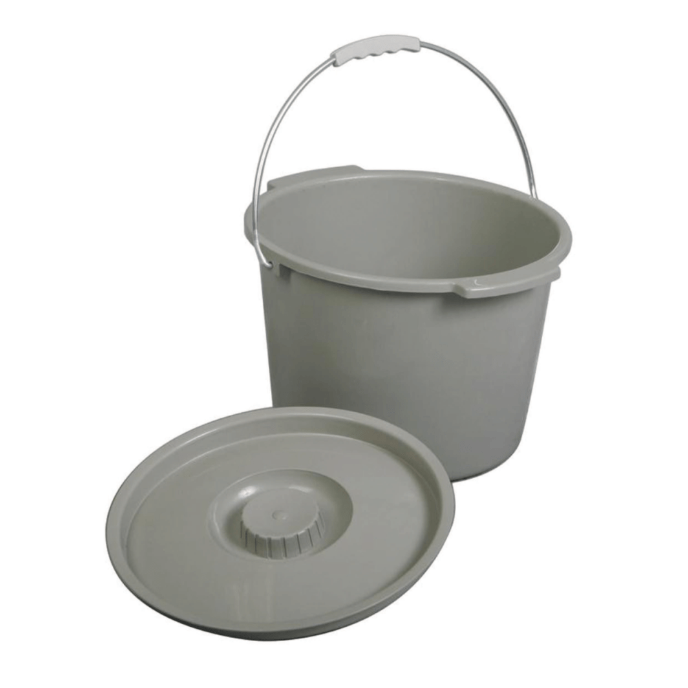 Medline Commode Buckets, Gray, Case Of 6