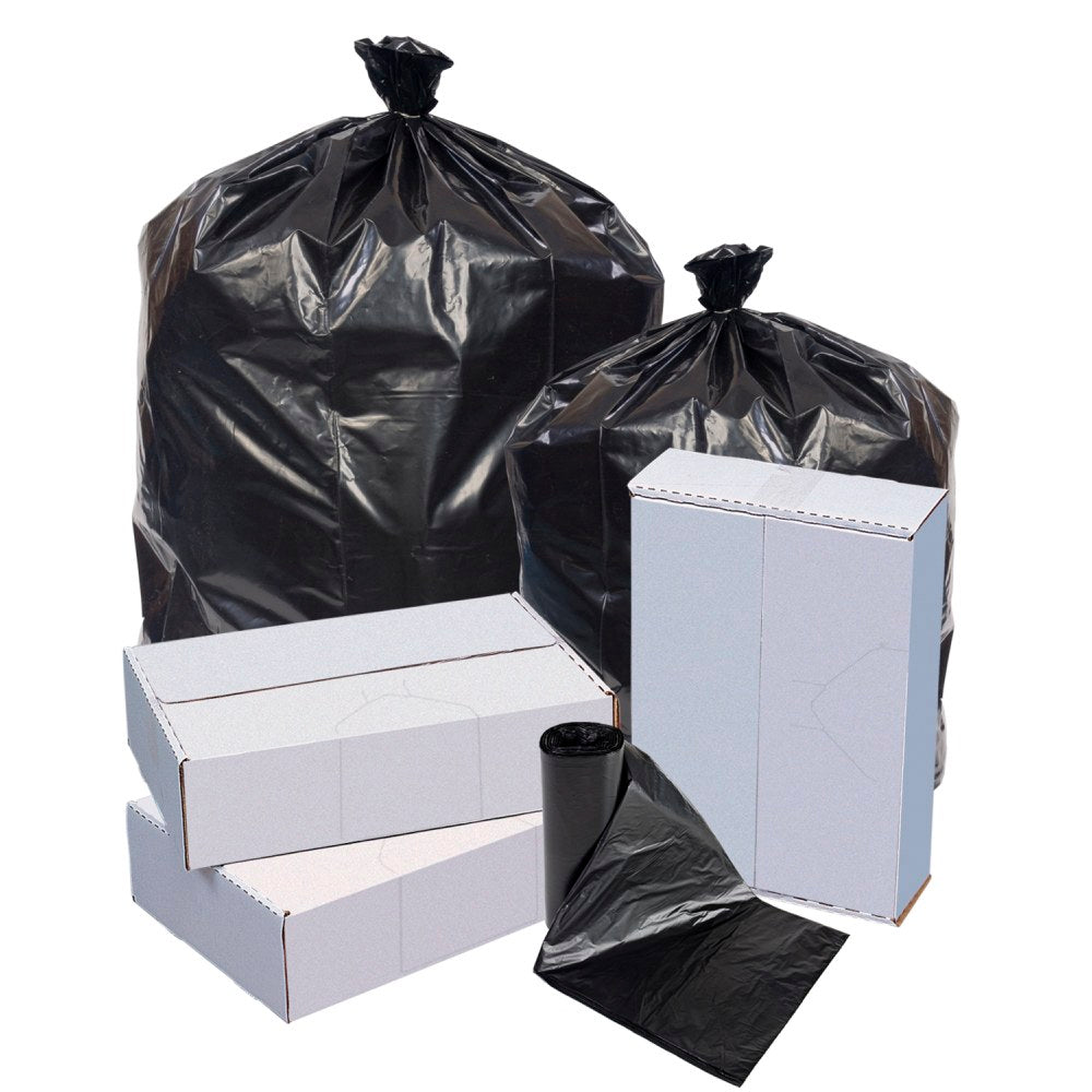 Highmark Repro 70% Recycled Can Liners, 1.25 mil, 56 Gallons, 43in x 47in, Black, Box Of 100