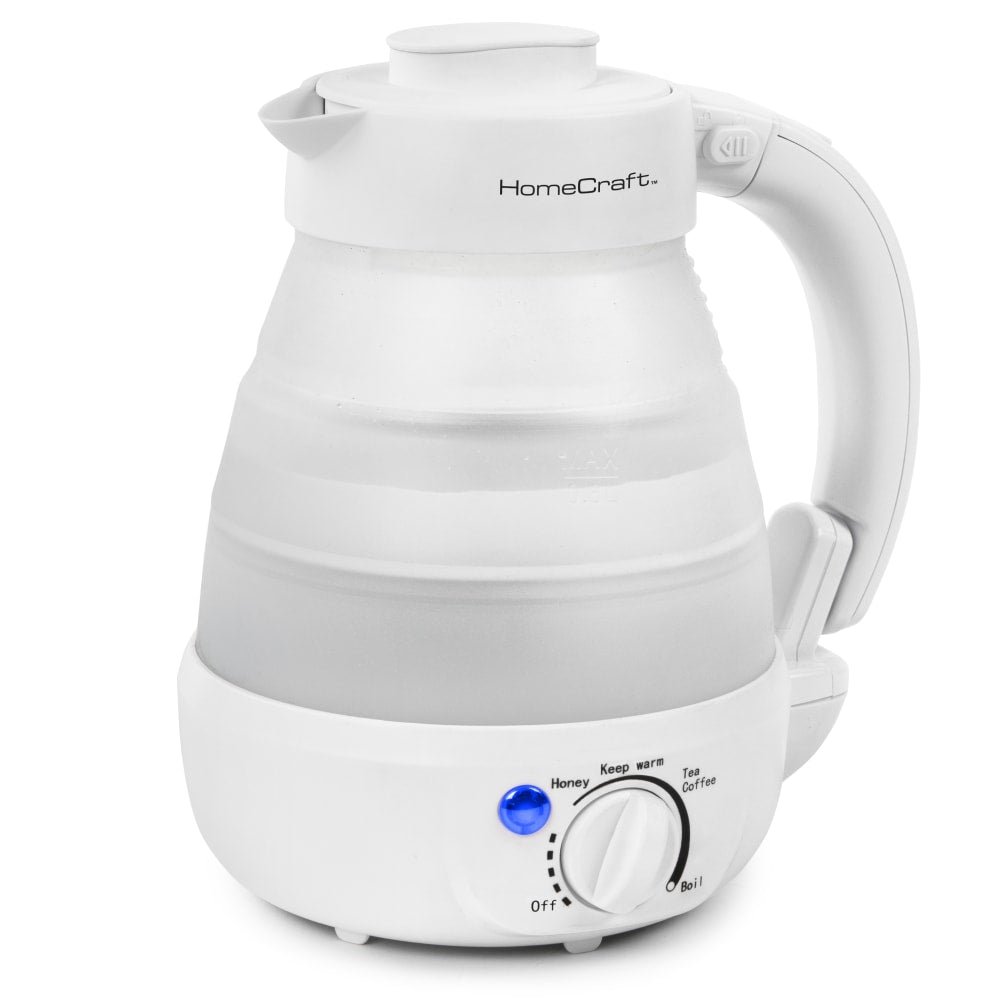 HomeCraft HCCWK6WH 0.6-Liter Collapsible Electric Water Kettle, White