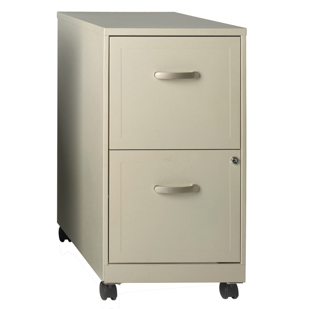 Realspace 18inD Vertical 2-Drawer Mobile File Cabinet, Stone