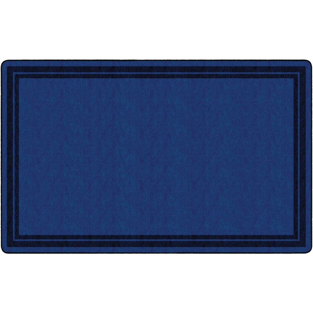 Flagship Carpets Double-Border Rectangular Rug, 90in x 144in, Dark Blue