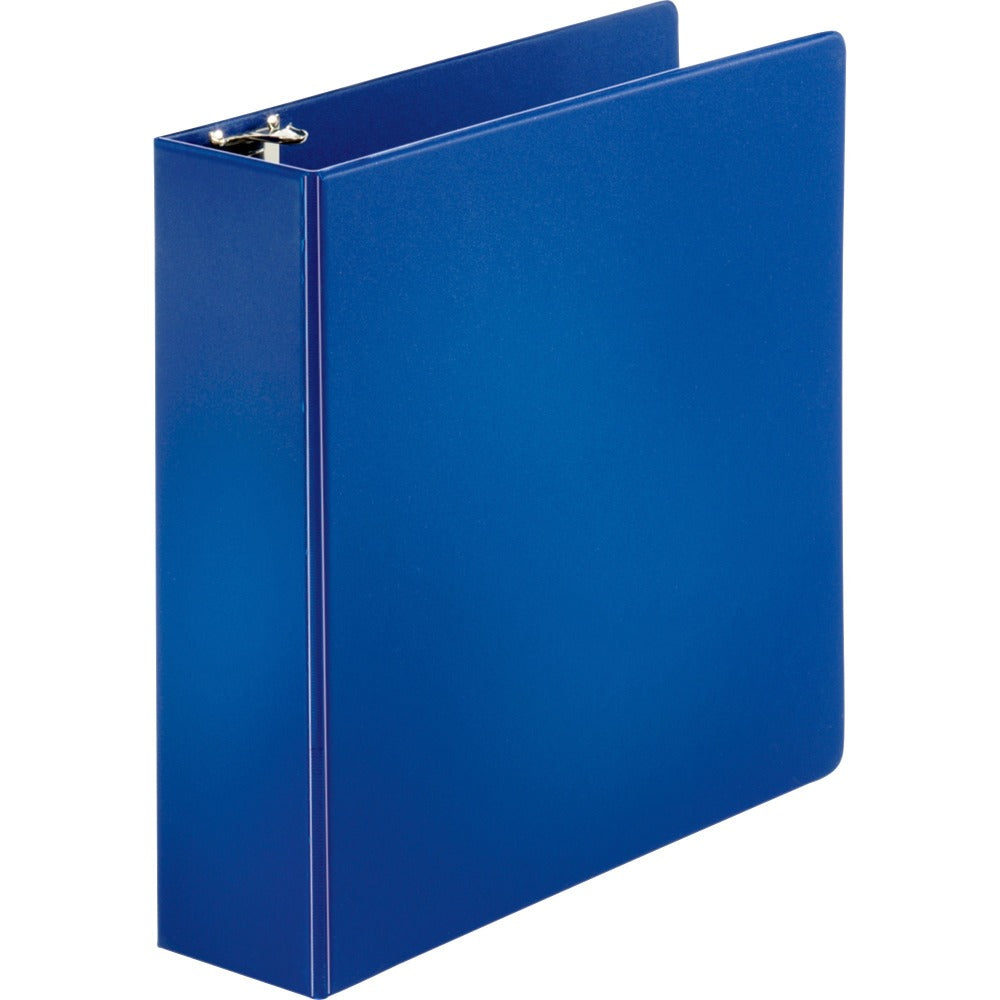 Business Source Basic 3-Ring Binder, 3in Round Rings, Dark Blue