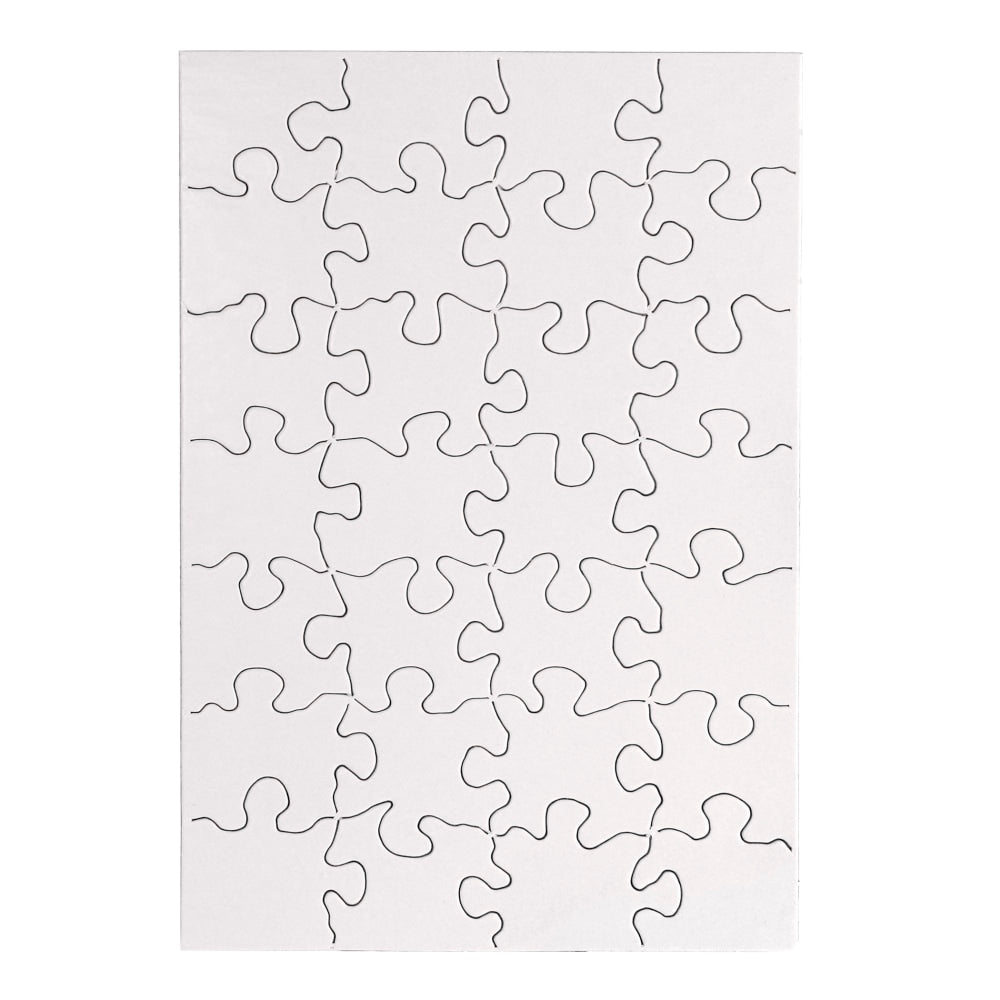 Hygloss Compoz-A-Puzzles, 5-1/2in x 8in, White, 28 Pieces Per Puzzle, Pack Of 24 Puzzles