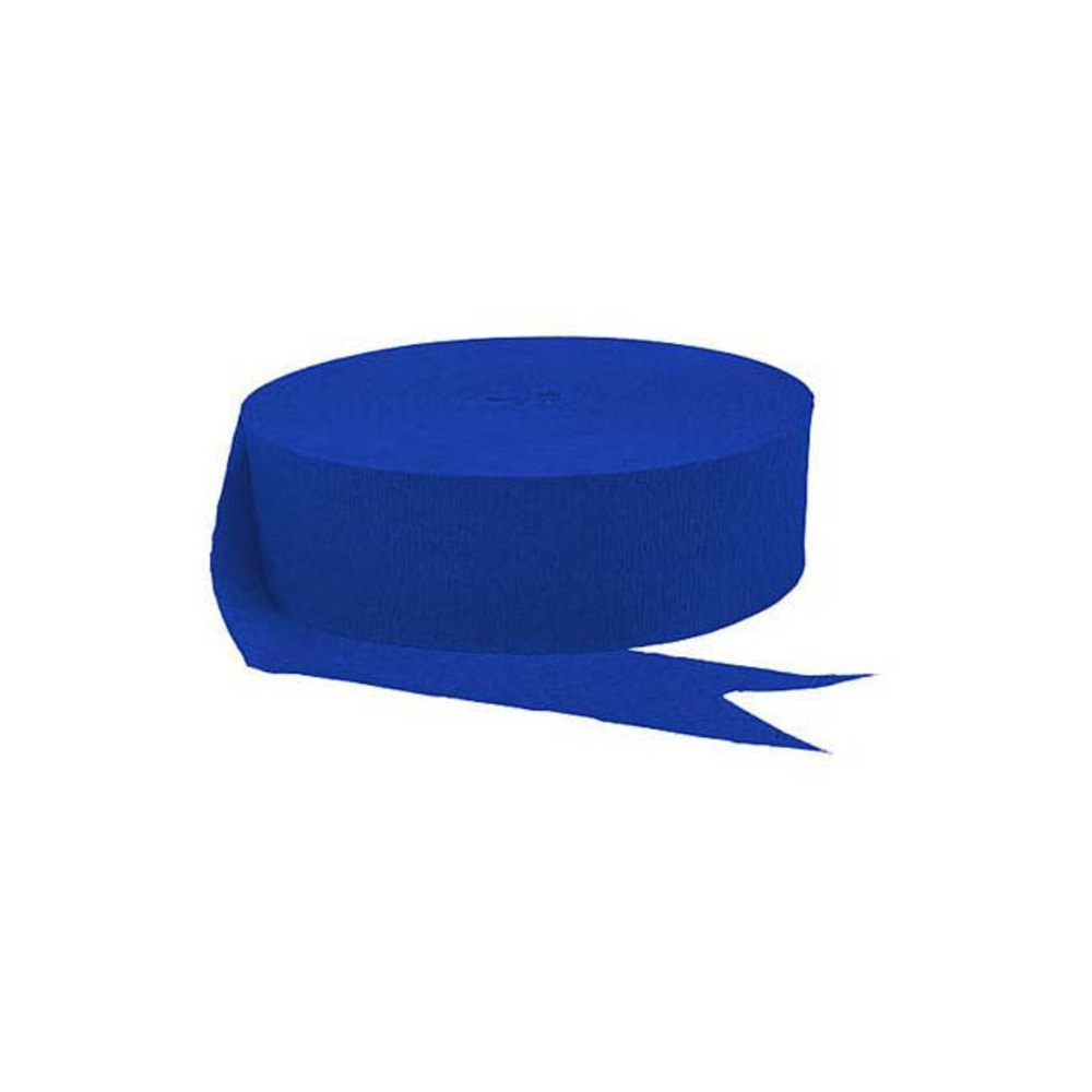 Amscan Jumbo Crepe Paper Streamers, 500ft, Royal Blue, Pack Of 6 Rolls