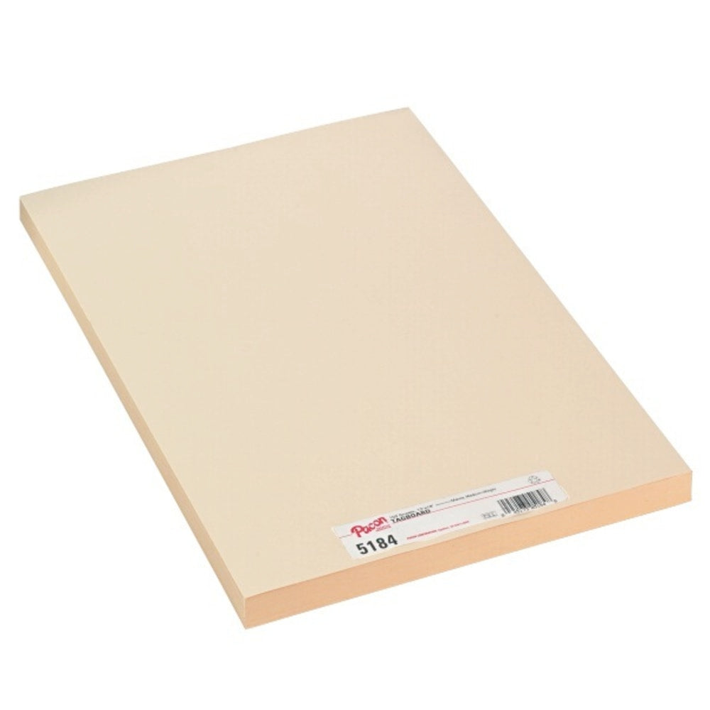 Pacon Tag Board, 12in x 18in, 105 Lb, Manila, Pack Of 100