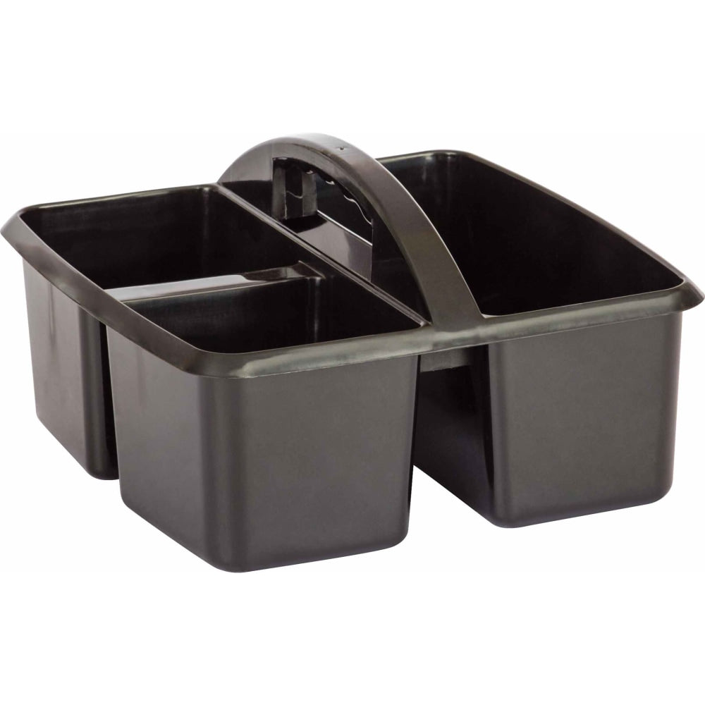 Teacher Created Resources Plastic Storage Caddies, Medium Size, Black, Pack Of 6 Caddies