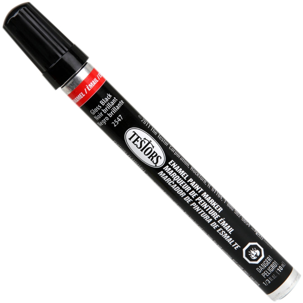 Testors Enamel Markers, 5-5/8in, Black, Pack Of 12 Markers