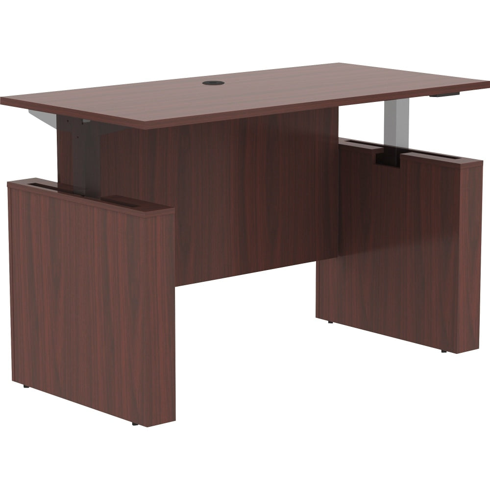 Lorell Essentials Sit-to-Stand 60inW Desk Shell, Mahogany