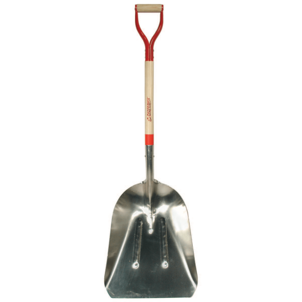 Aluminum Scoops, 19.75 x 15.25 Blade, 31 in White Ash Steel D-Grip