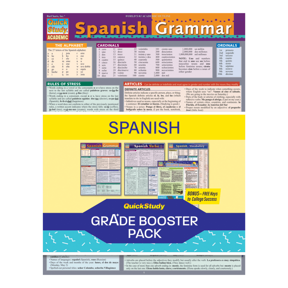 QuickStudy Grade Booster Pack, Spanish