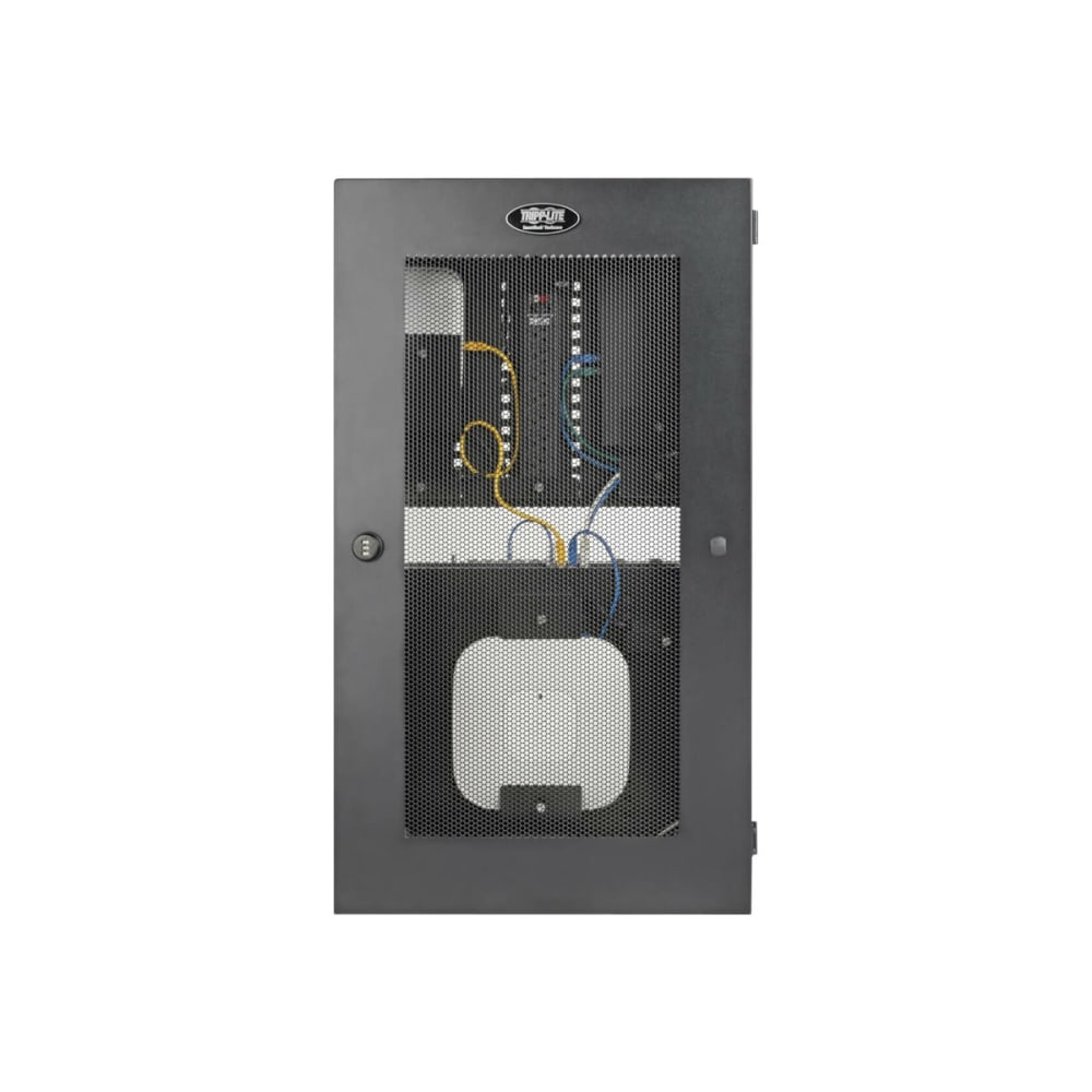 Tripp Lite SmartRack 3U Low-Profile Vertical-Mount Switch-Depth Wall-Mount Structured Wiring Enclosure, Adjustable Equipment Brackets - Network device enclosure - wall mountable - black - 3U - 19in