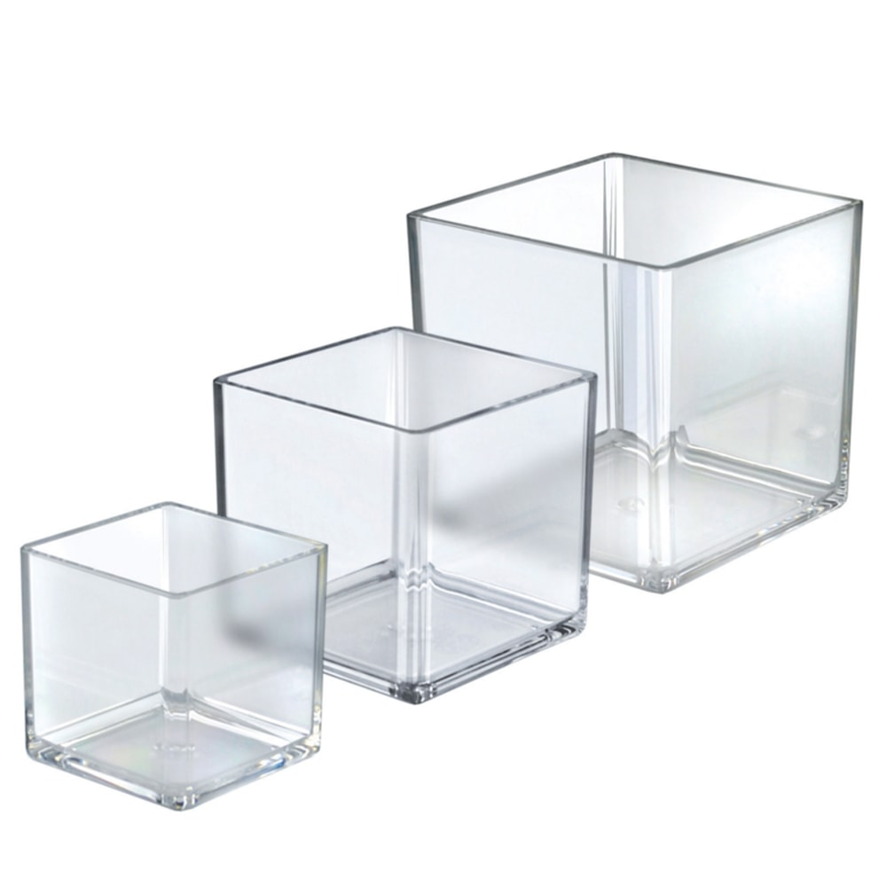 Azar Displays Deluxe 3-Bin Set, Square, Clear