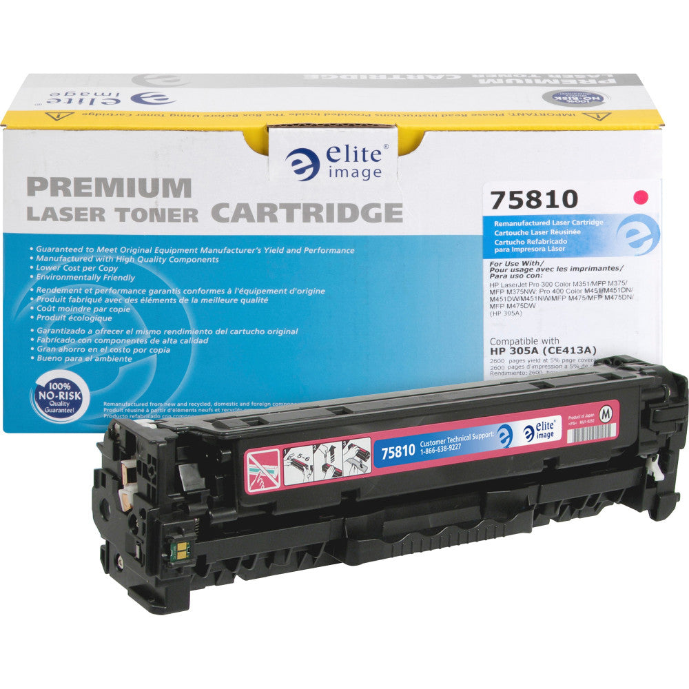 Elite Image Remanufactured Magenta Toner Cartridge Replacement For HP 305A, CE413A