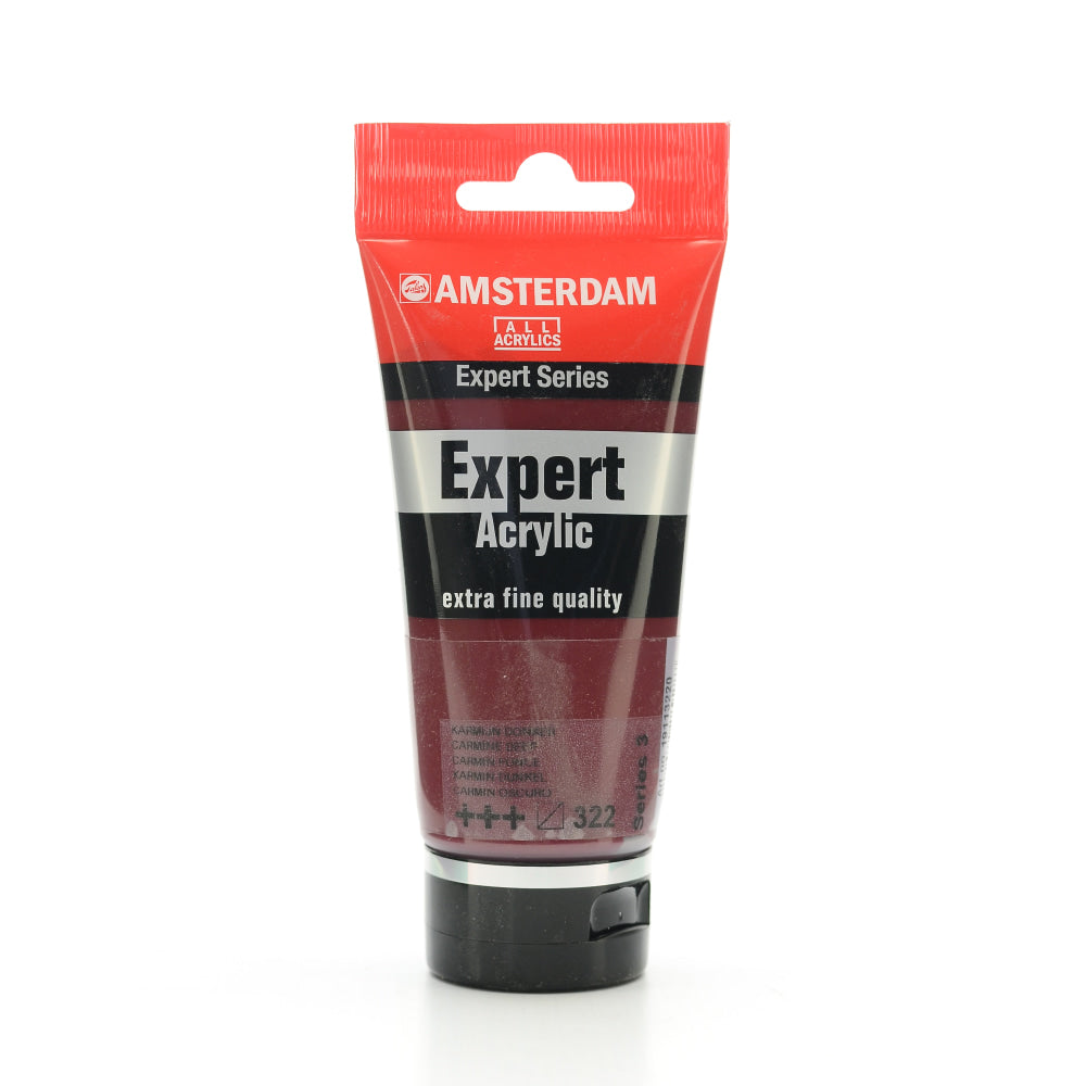 Amsterdam Expert Acrylic Paint Tubes, 75 mL, Carmine Deep, Pack Of 2