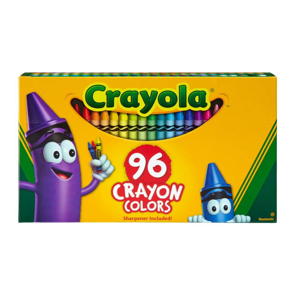 Crayola Standard Crayons With Built-In Sharpener, Assorted Colors, Big Box Of 96 Crayons