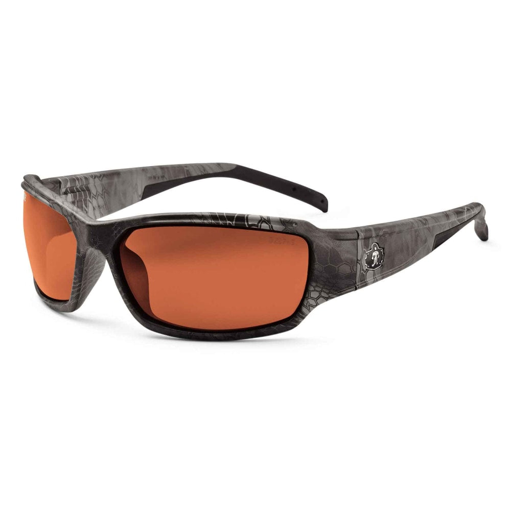 Ergodyne Skullerz Safety Glasses, Thor, Polarized, Kryptek Typhon Frame, Copper Lens