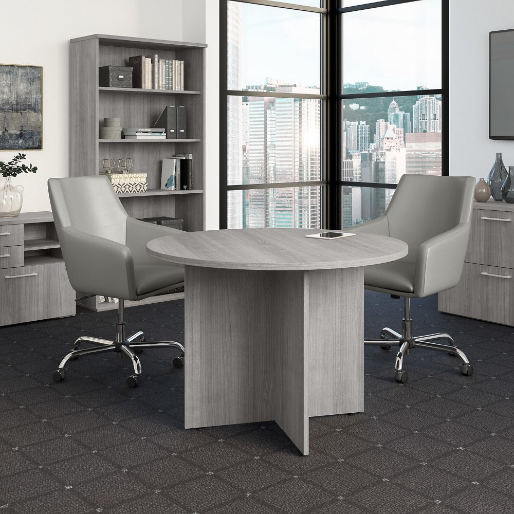 Bush Business Furniture 42in Round Conference Table, Platinum Gray, Standard Delivery