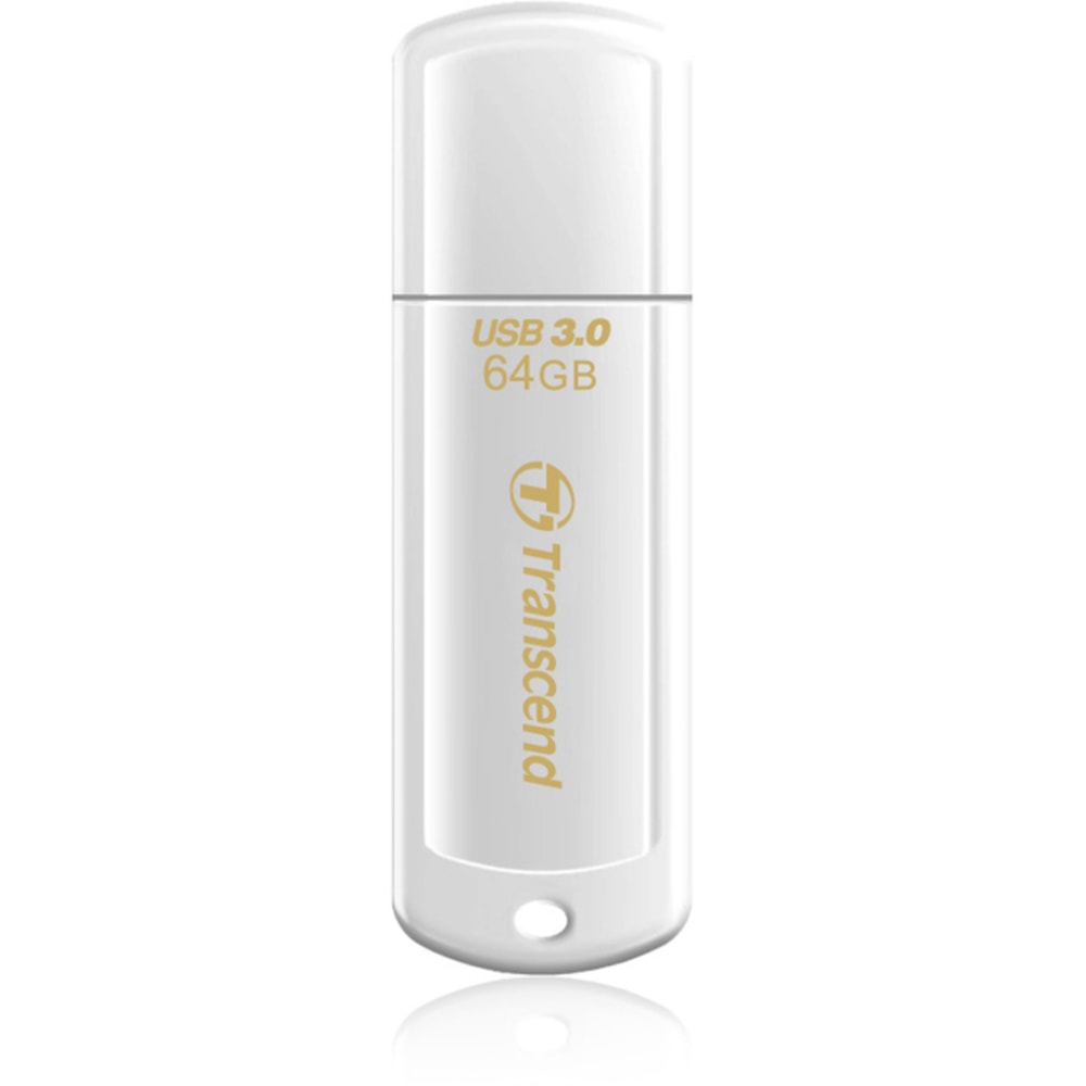 Transcend 64GB JetFlash 730 USB 3.0 Flash Drive - 64 GB - USB 3.0 - White