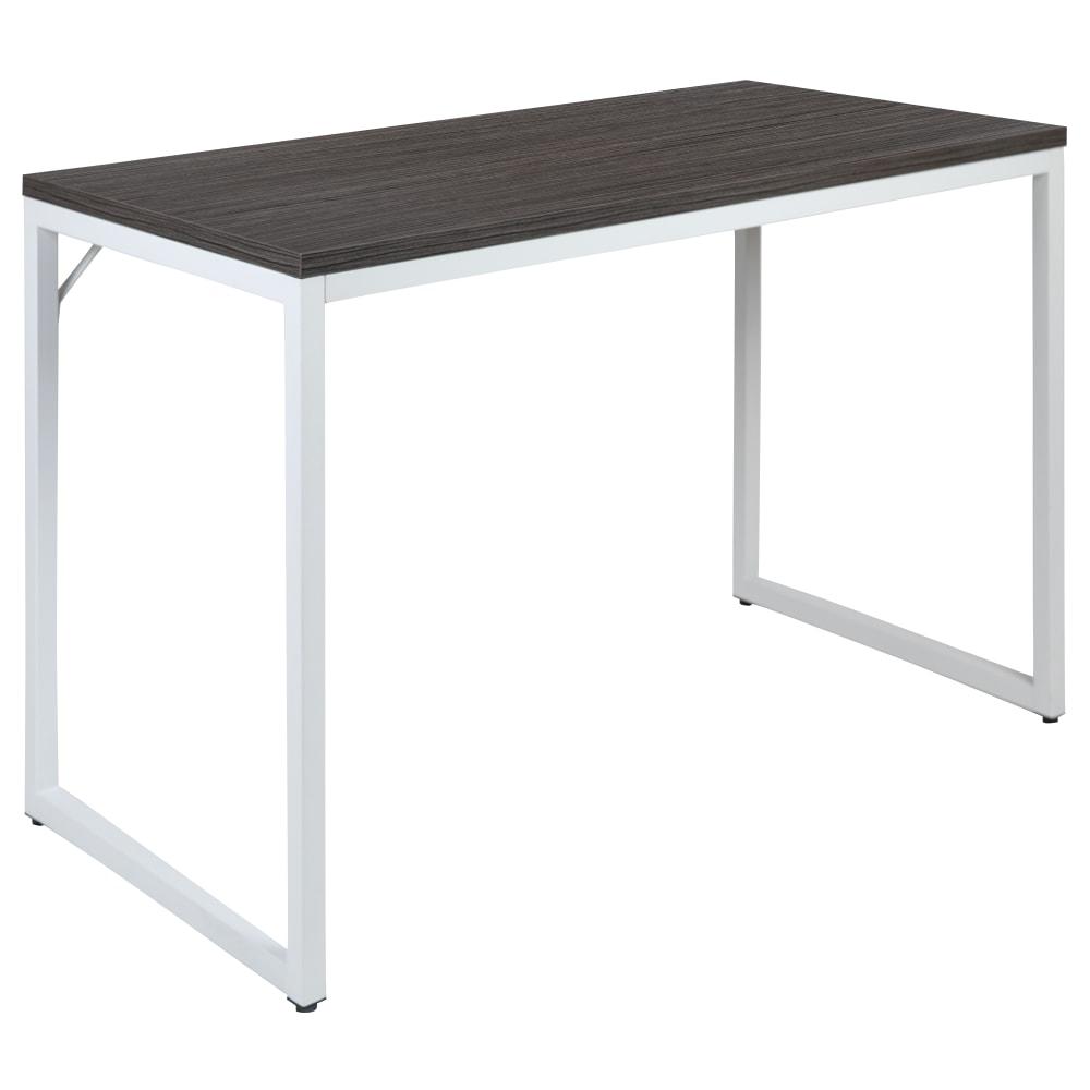 Flash Furniture 48inW Commercial-Grade Industrial Office Computer Desk, Rustic Gray/White