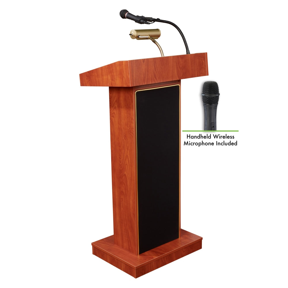 Oklahoma Sound The Orator Lectern & Wireless Handheld Microphone, Wild Cherry