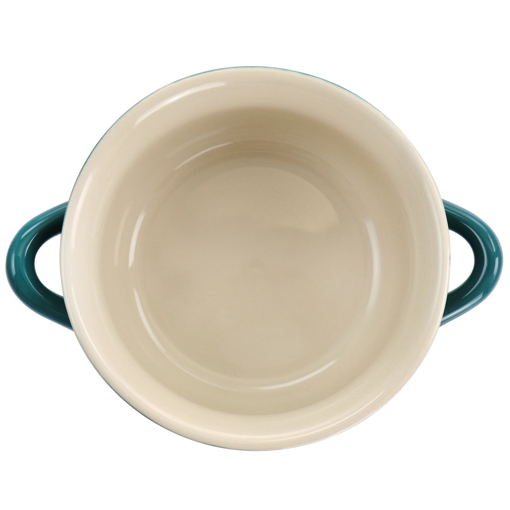 Gibson Crock Pot 2-Piece Stoneware Soup Bowl Set, 30 Oz, Teal