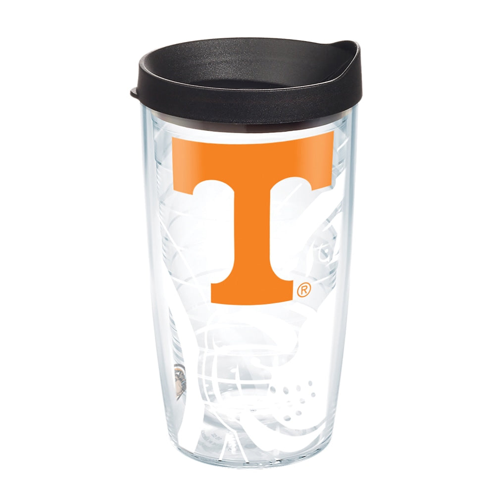 Tervis Genuine NCAA Tumbler With Lid, Tennessee Volunteers, 16 Oz, Clear