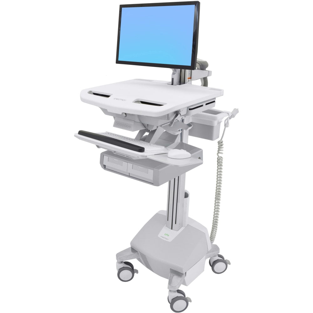 Ergotron StyleView Cart with LCD Arm, LiFe Powered, 2 Drawers - Cart for LCD display / keyboard / mouse / CPU / notebook / barcode scanner (open architecture) - screen size: up to 24in - output: AC 120 V - 40 Ah - lithium ion