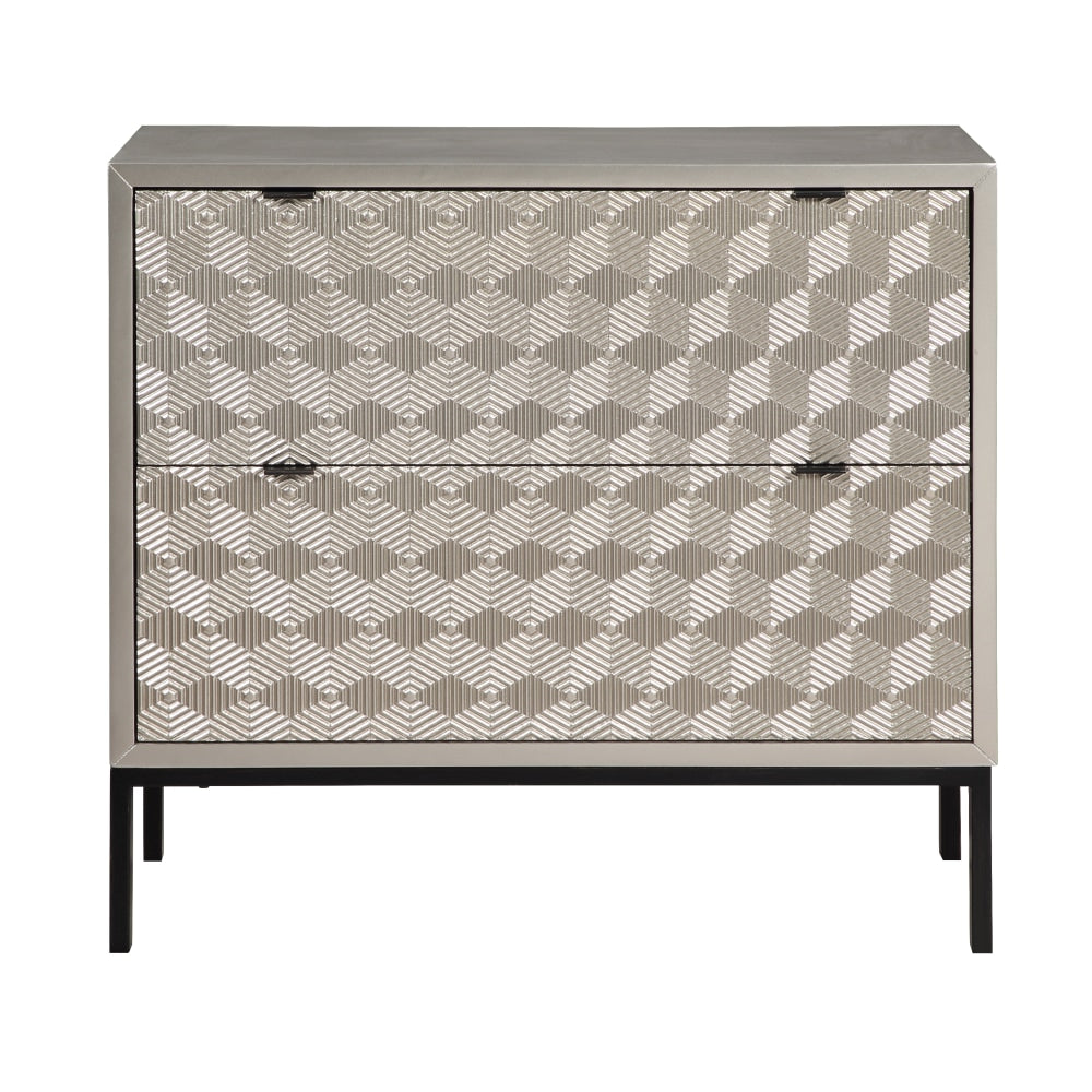 Coast to Coast Accent Chest, Tamara, 32inH x 35inW x 18inD, Champagne Gold/Black