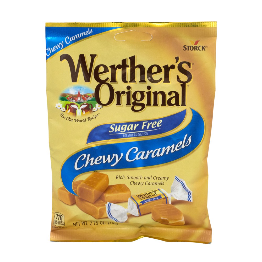 Werthers Original Chewy Sugar-Free Caramels, 2.75 Oz, Pack Of 3 Bags