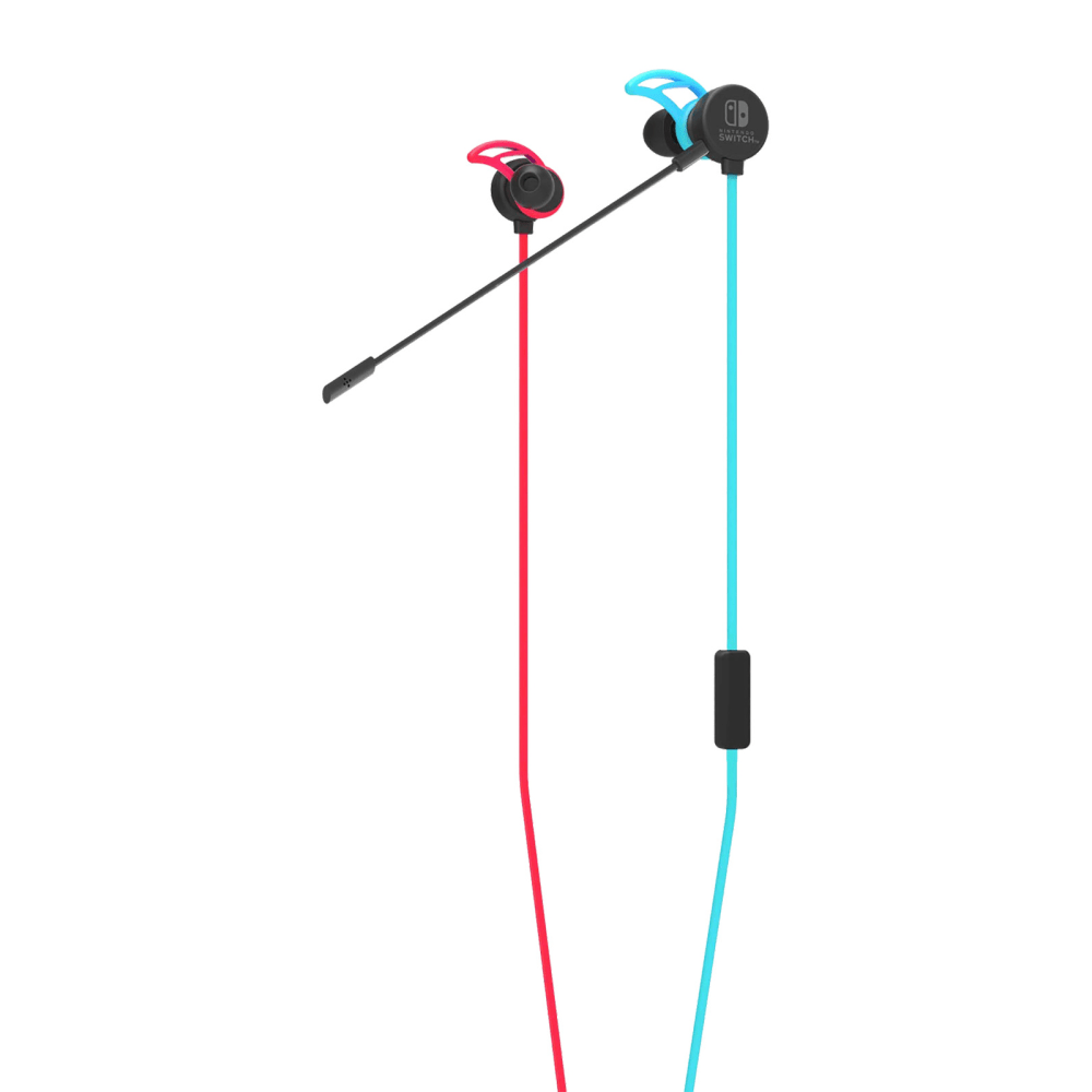 Nintendo Switch HORI Gaming Earbuds Pro, Red/Blue, 873124007534