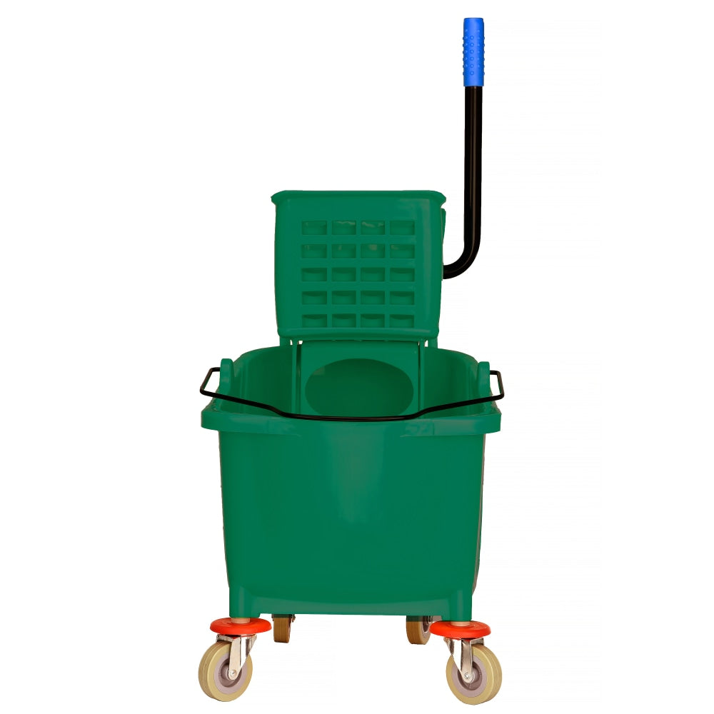 Alpine PVC Mop Bucket With Side Wringer, 36 Qt, 35inH x 15inW x 25inD, Green