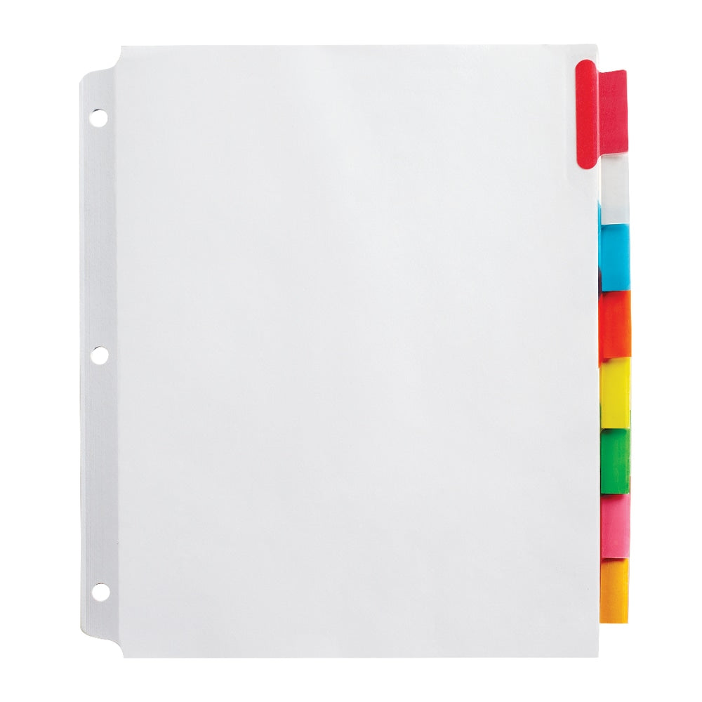 Office Depot Brand Insertable Extra-Wide Dividers With Big Tabs, Assorted Colors, 8-Tab