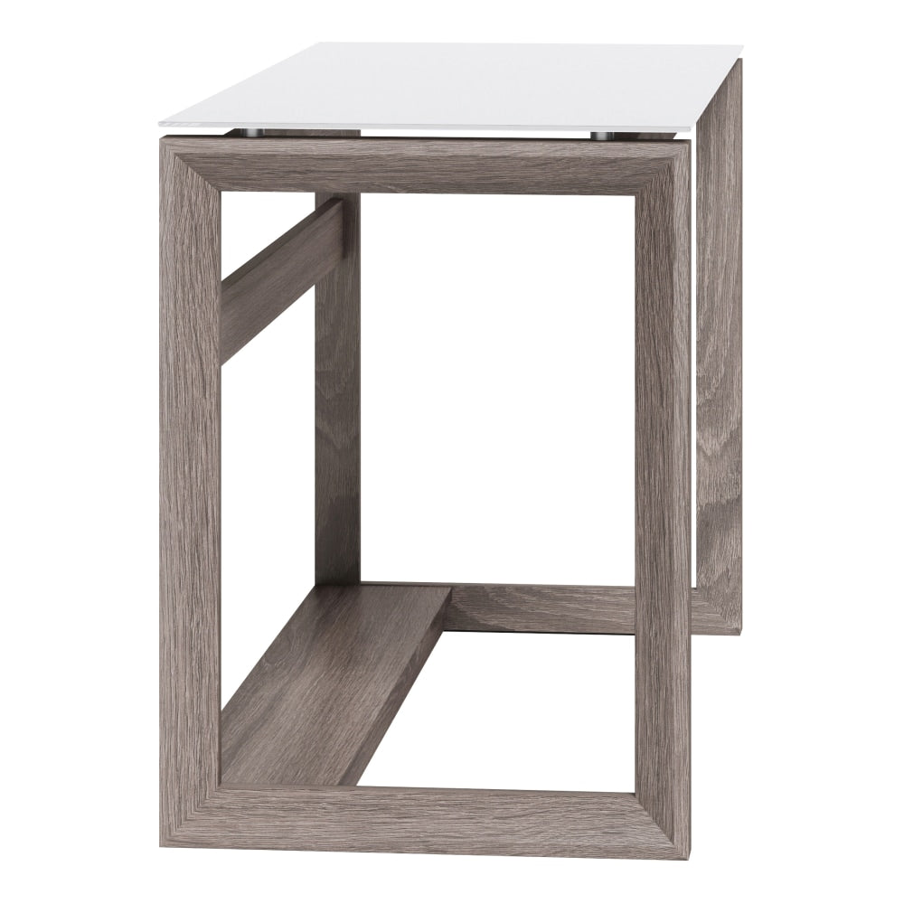 Whalen Cecile 48inW Writing Desk, Snowdrift White/Fossil Greige Oak