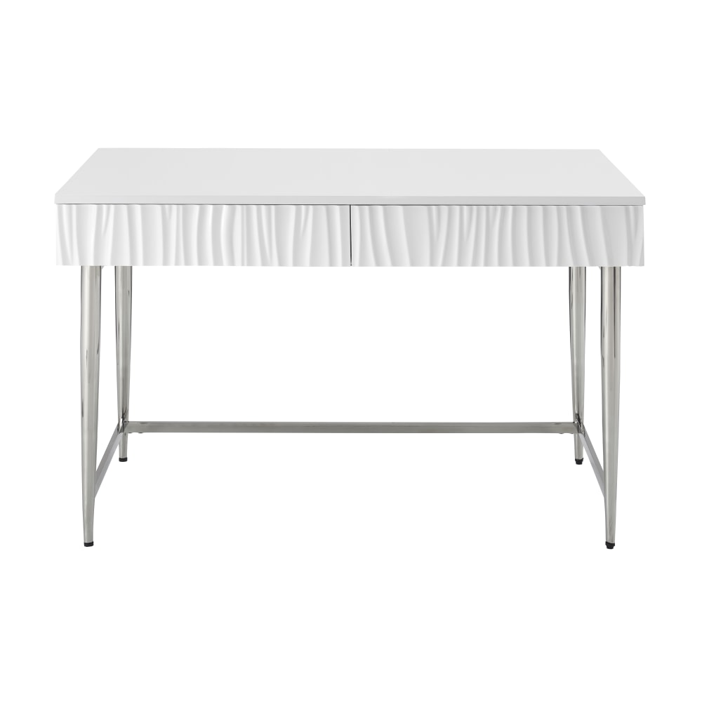 Coast to Coast Miranda 48inW Writing Desk, Waves Glossy White