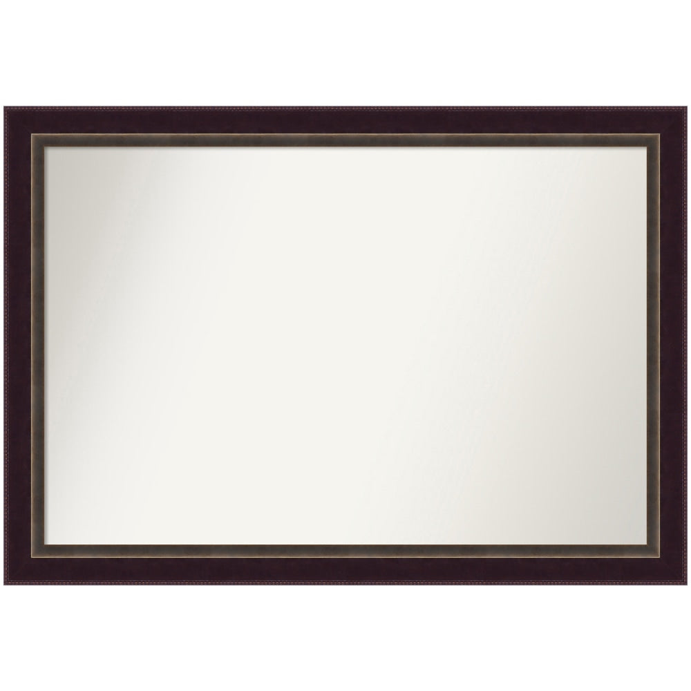 Amanti Art Non-Beveled Rectangle Wood Framed Bathroom Wall Mirror, 28-1/4in x 40-1/4in, Signore Bronze