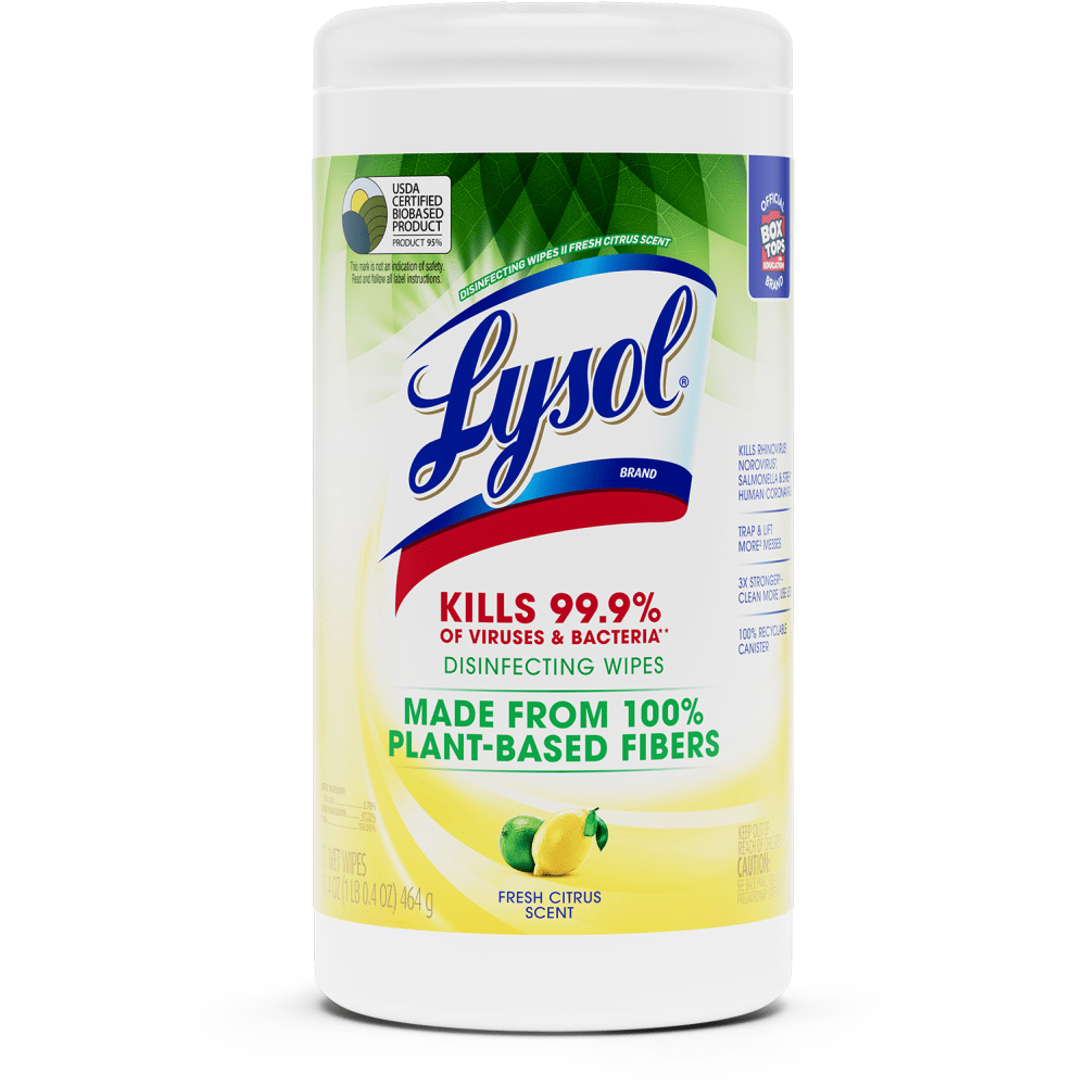 LYSOL Disinfecting Wipes with Citric Acid - Fresh Citrus 70 ct.