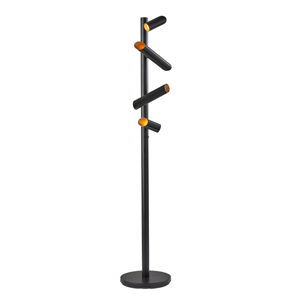 Adesso Tyler 4-Light LED Floor Lamp, 72inH, Black