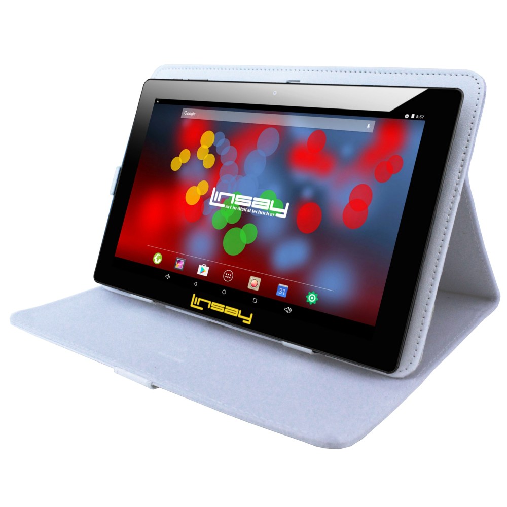 Linsay F10IPS Tablet, 10.1in Screen, 2GB Memory, 64GB Storage, Android 13, White