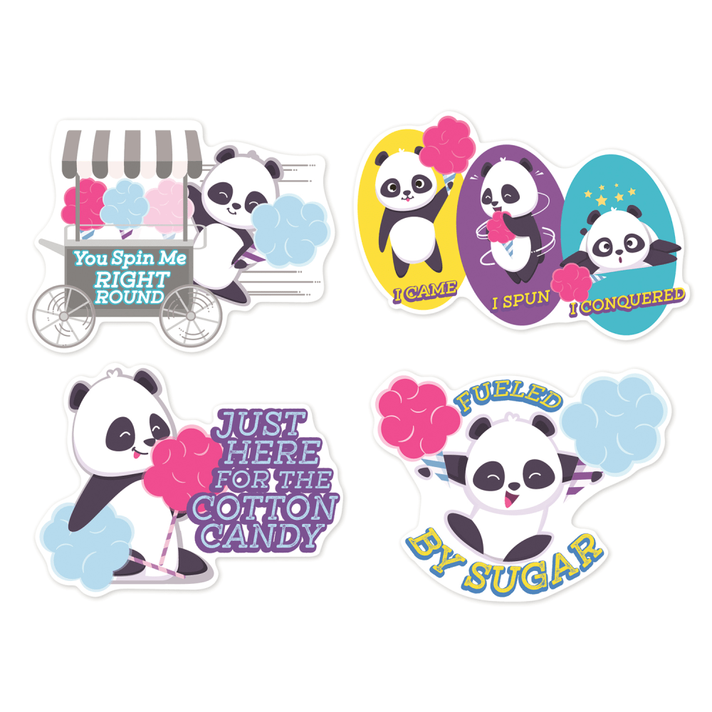 Eureka Jumbo Scented Stickers, Cotton Candy, 12 Stickers Per Pack, Set Of 6 Packs