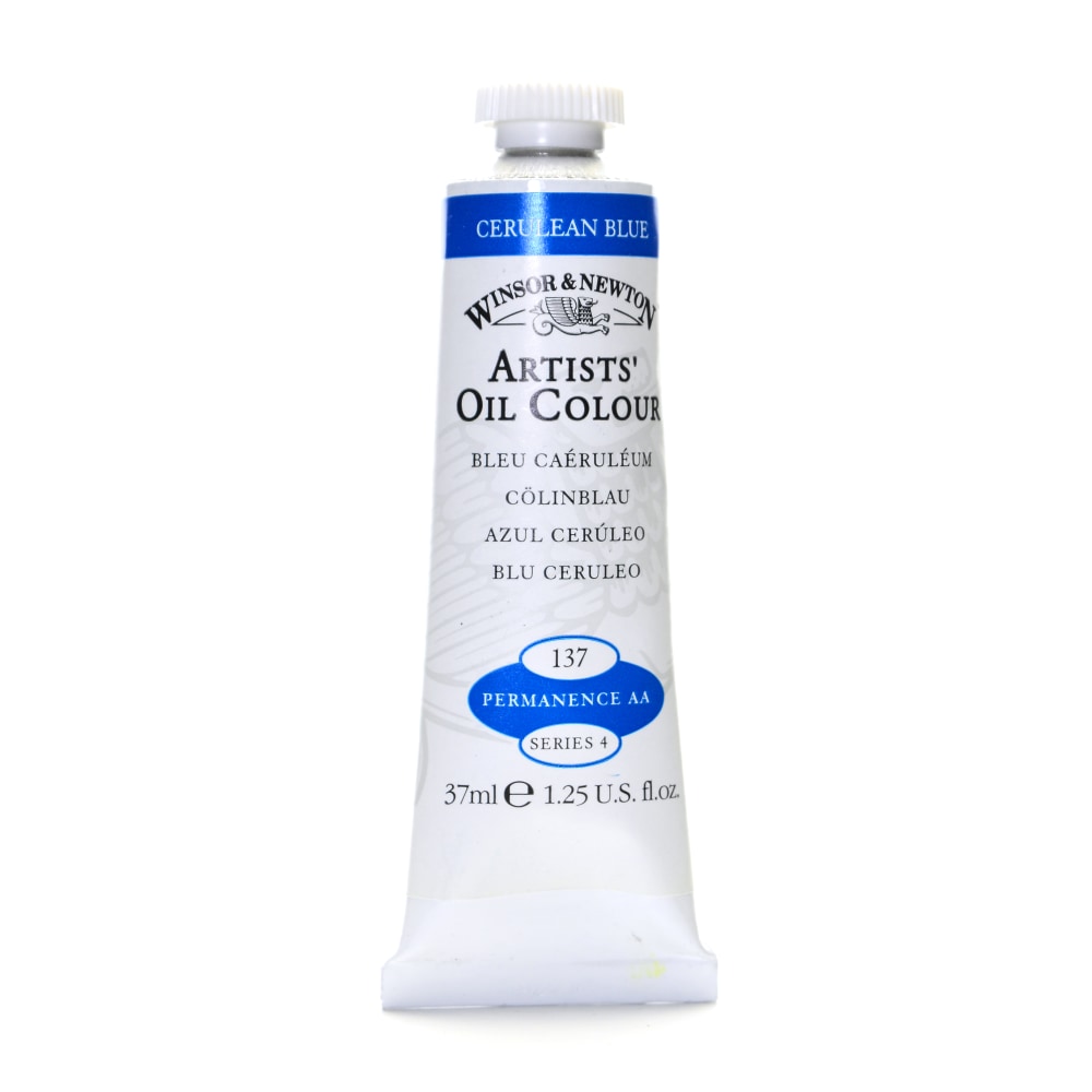 Winsor & Newton Artists Oil Colors, 37 mL, Cerulean Blue, 137