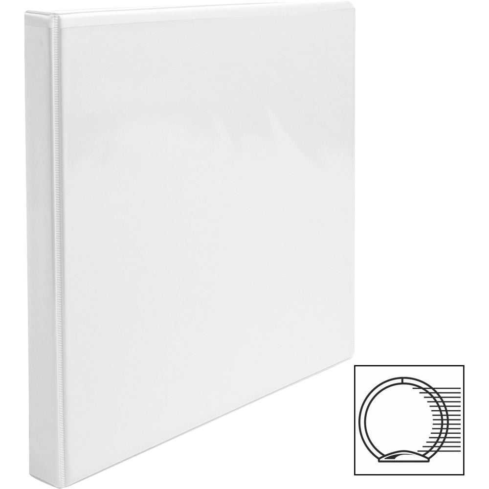 Business Source View 3-Ring Binder, 1/2in Round Rings, White