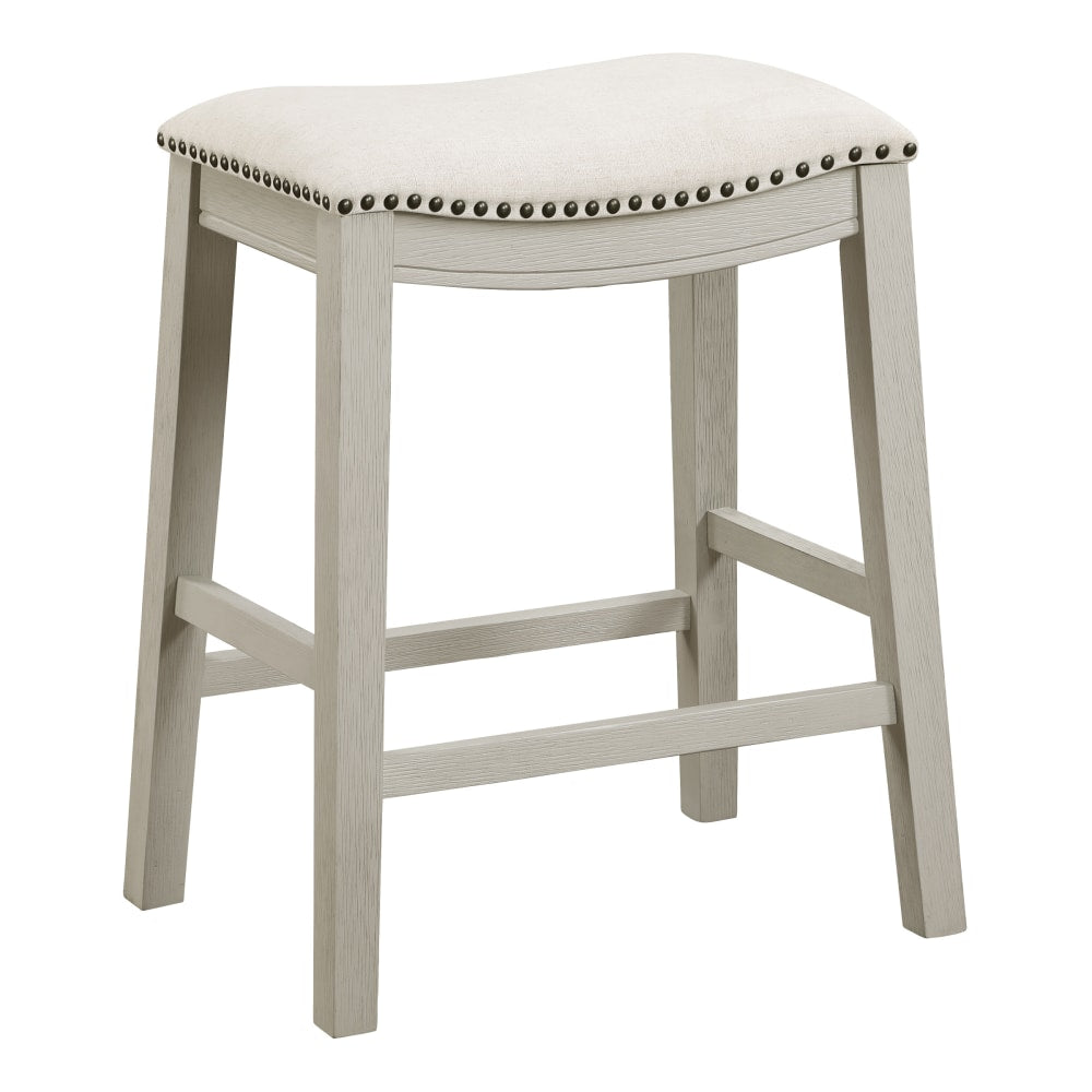 Office Star Saddle Stools, Linen/Whitewash, Pack Of 2 Stools