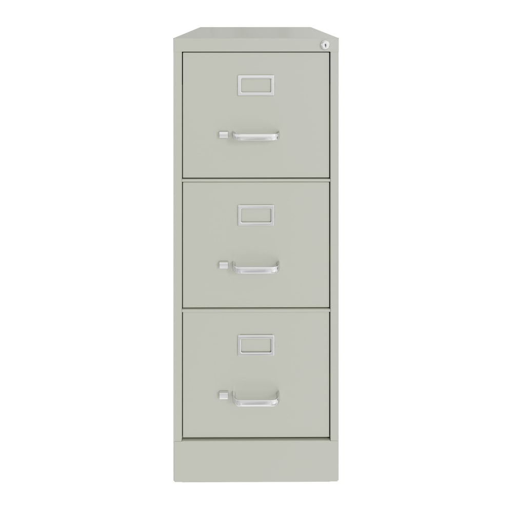 Hirsh Commercial 22inD Vertical 3-Drawer File Cabinet, Light Gray