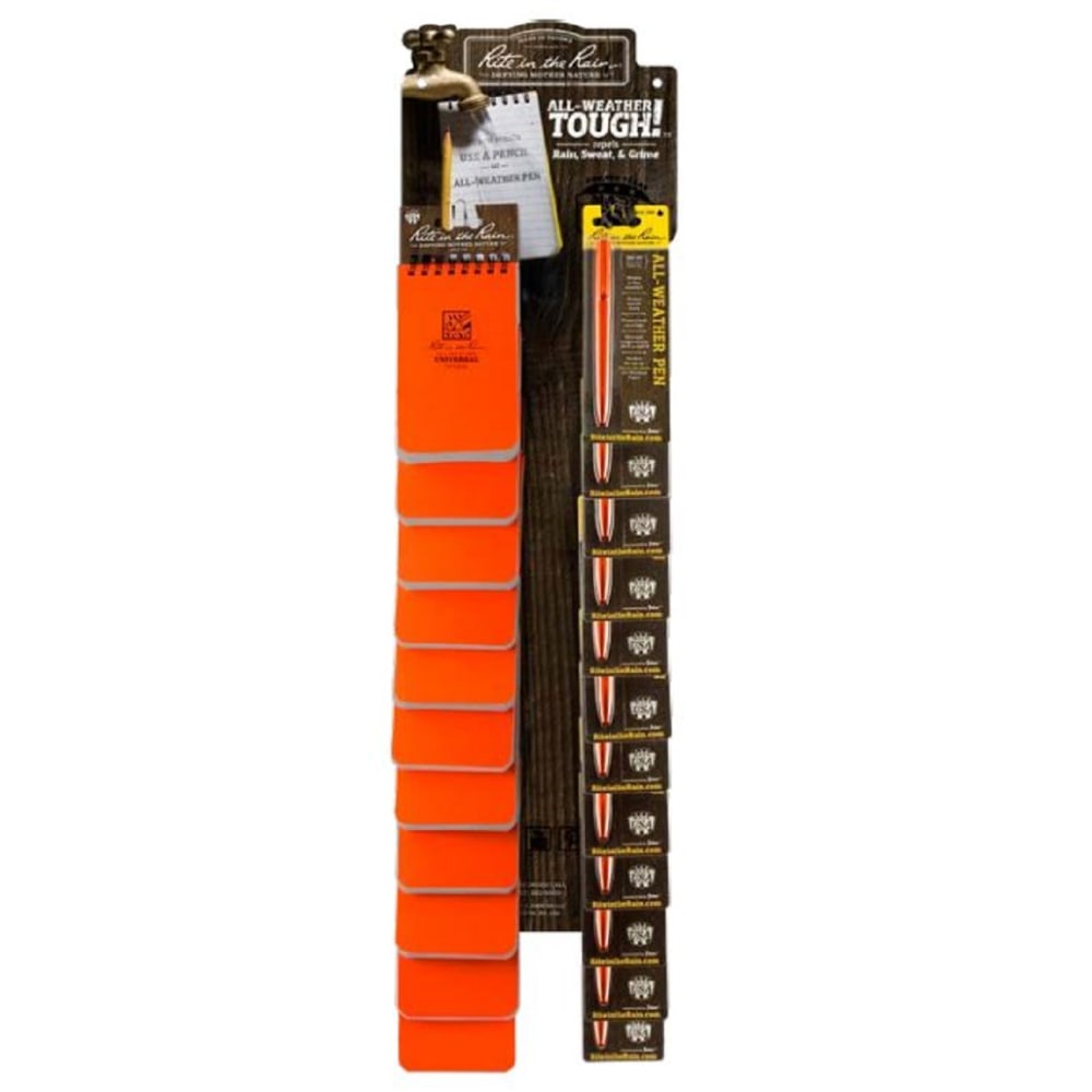 Rite in the Rain All-Weather Spiral Notebook, With Clicker Pen, 3in x 5in, Orange