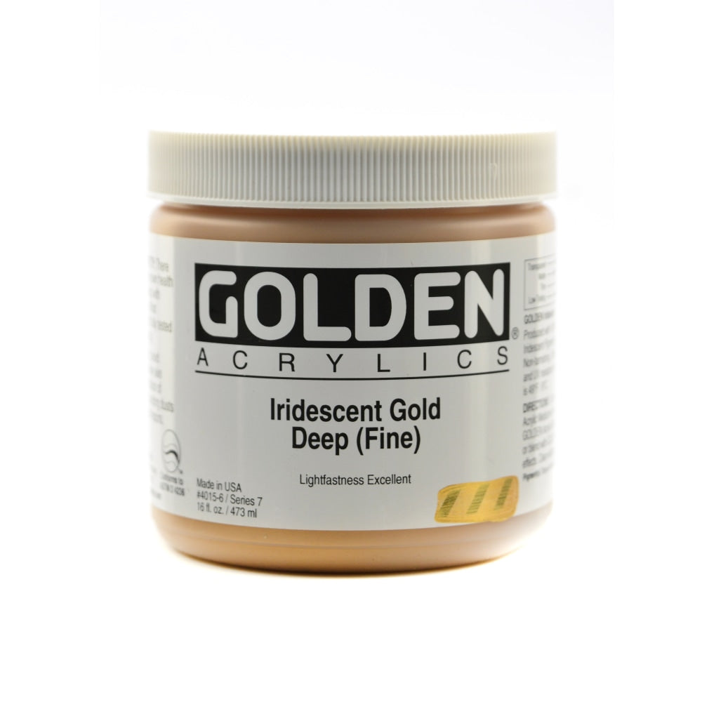 Golden Acrylic Paint, Fine, 16 Oz, Iridescent Gold Deep